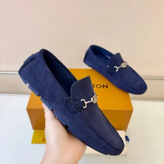 Louis Vuitton Horsebit 1955 Navy Suede Loafers