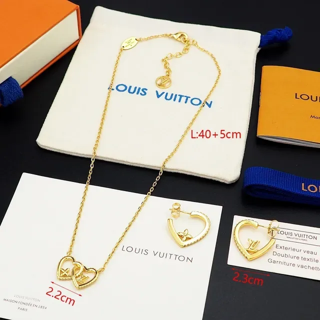 Louis Vuitton Interlocking Hearts Monogram Gold-Tone Necklace 2