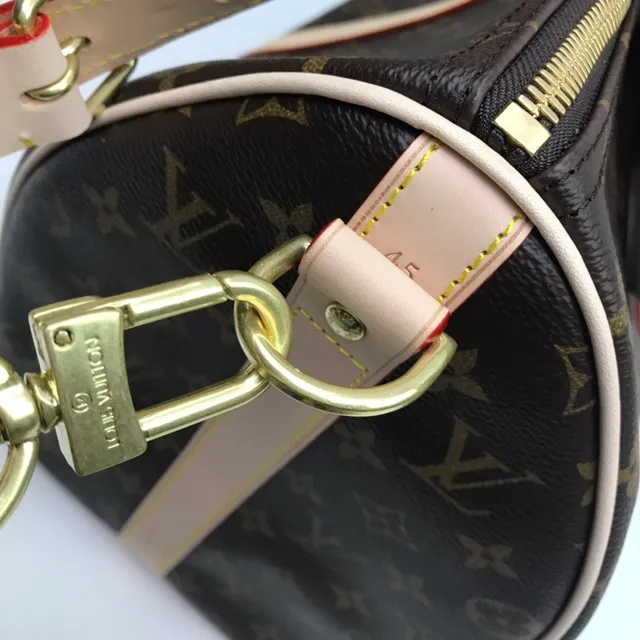 Louis Vuitton Keepall Bandoulière Monogram Canvas Brown and Tan Duffle Bag 4