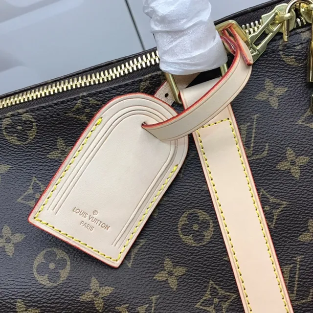 Louis Vuitton Keepall Bandoulière Monogram Canvas Brown and Tan Duffle Bag 5
