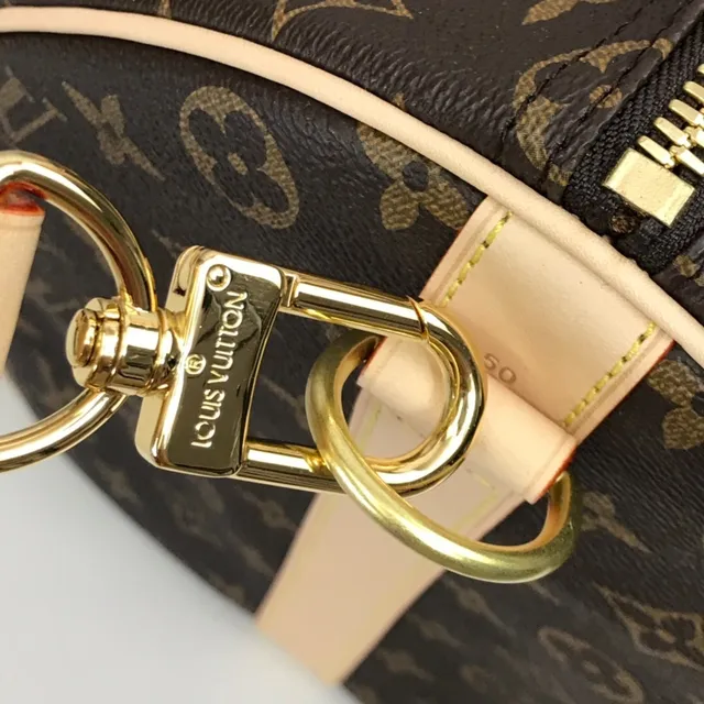 Louis Vuitton Keepall Bandoulière Monogram Canvas Brown and Tan Duffle Bag 14