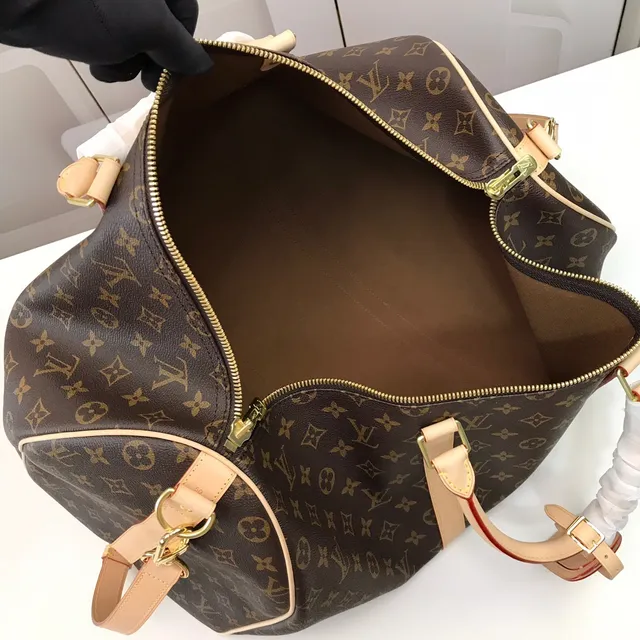 Louis Vuitton Keepall Bandoulière Monogram Canvas Brown and Tan Duffle Bag 22