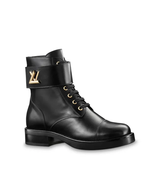 Louis Vuitton Le Cagole Botas de tobillo de cuero negro con correa envolvente 3