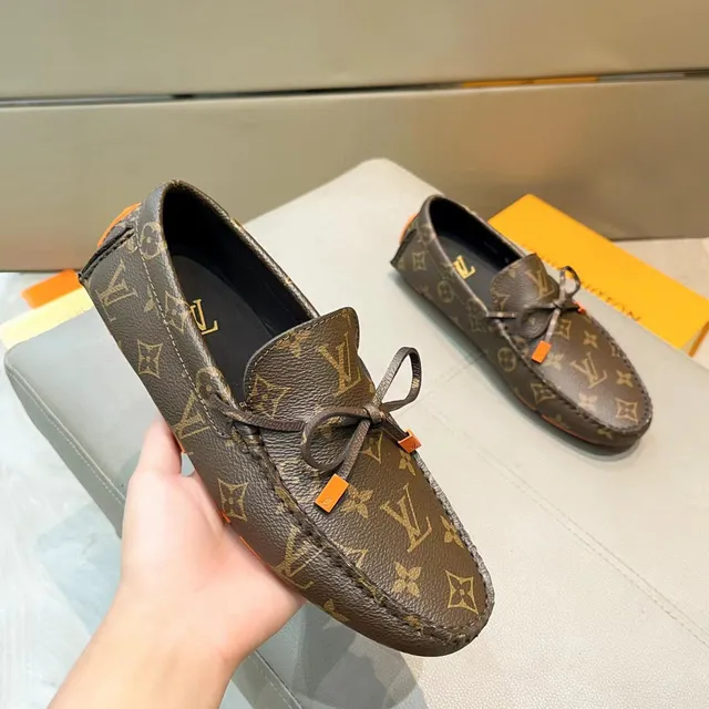 Louis Vuitton Loafer Brown Orange Monogram-Coated Leather Contrast Rubber Sole Loafer 5