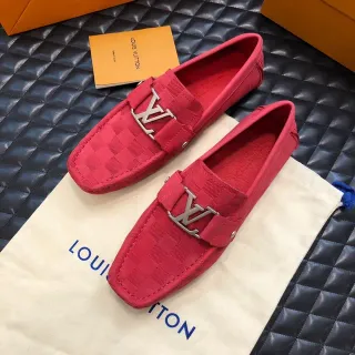 Louis Vuitton Loafer vermelho xadrez Damier Canvas Loafers
