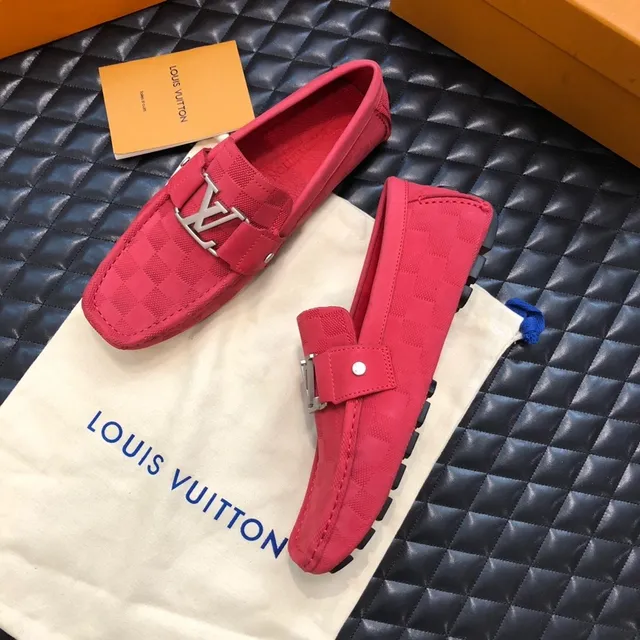 Louis Vuitton Loafer Red Checkered Damier Canvas Loafers 5