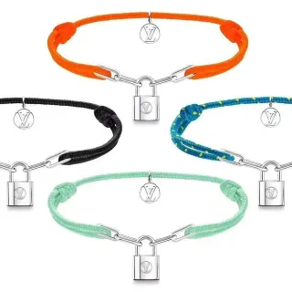 Louis Vuitton Lockit Braided Cord Padlock Bracelet