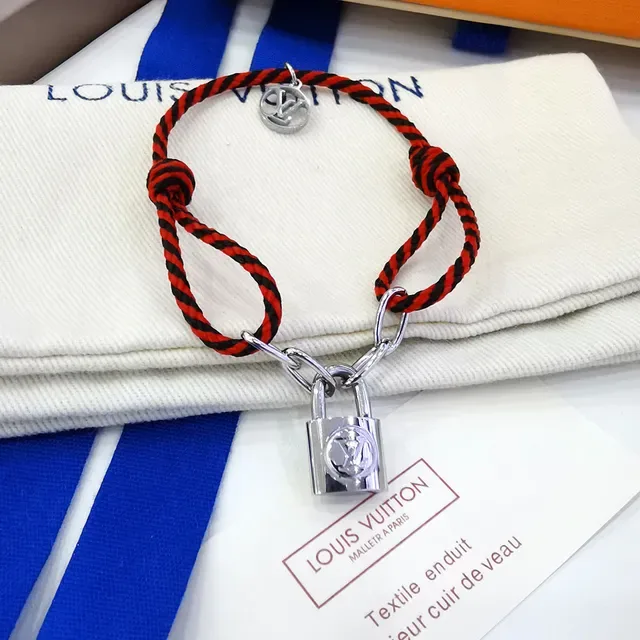 Louis Vuitton Lockit Braided Cord Padlock Bracelet 2