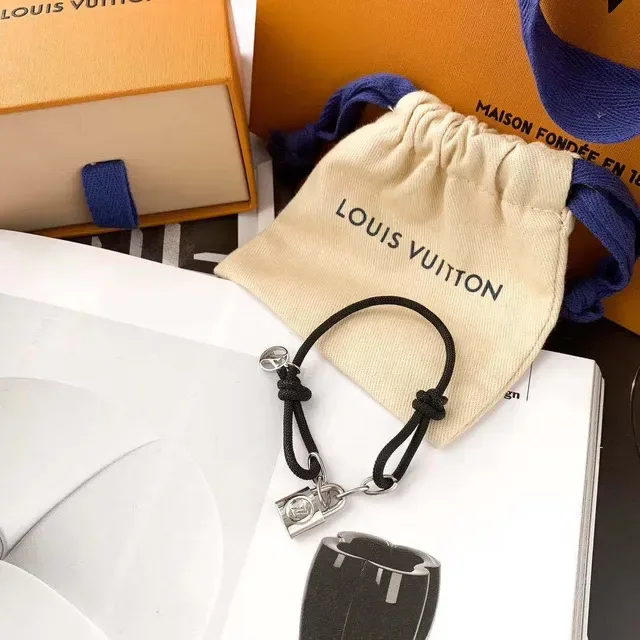 Louis Vuitton Lockit Braided Cord Padlock Bracelet 4