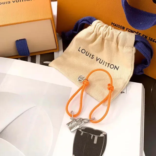 Louis Vuitton Lockit Braided Cord Padlock Bracelet 5