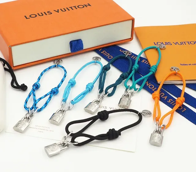 Louis Vuitton Lockit Braided Cord Padlock Bracelet 7