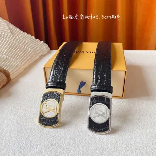 Louis Vuitton LV पट्टी ऑटोमैटिक बकल क्रोकोडाइल लेदर पट्टी