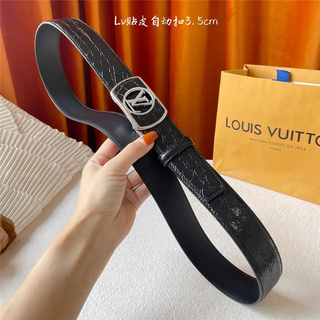 Louis Vuitton LV Belt Automatic Buckle Crocodile Leather Belt 2