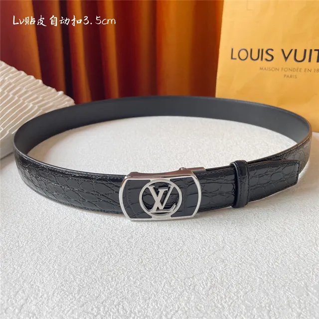 Louis Vuitton LV Belt Automatic Buckle Crocodile Leather Belt 3