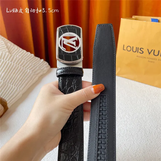 Louis Vuitton LV Belt Automatic Buckle Crocodile Leather Belt 4