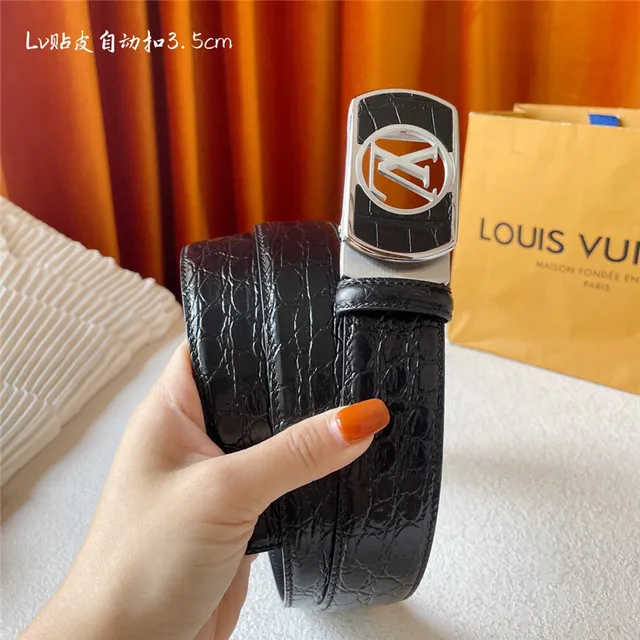 Louis Vuitton LV Belt Automatic Buckle Crocodile Leather Belt 5
