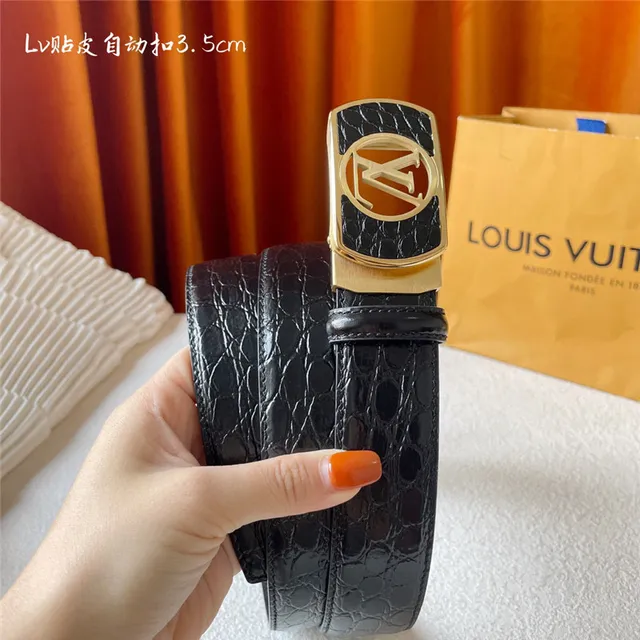Louis Vuitton LV Belt Automatic Buckle Crocodile Leather Belt 11