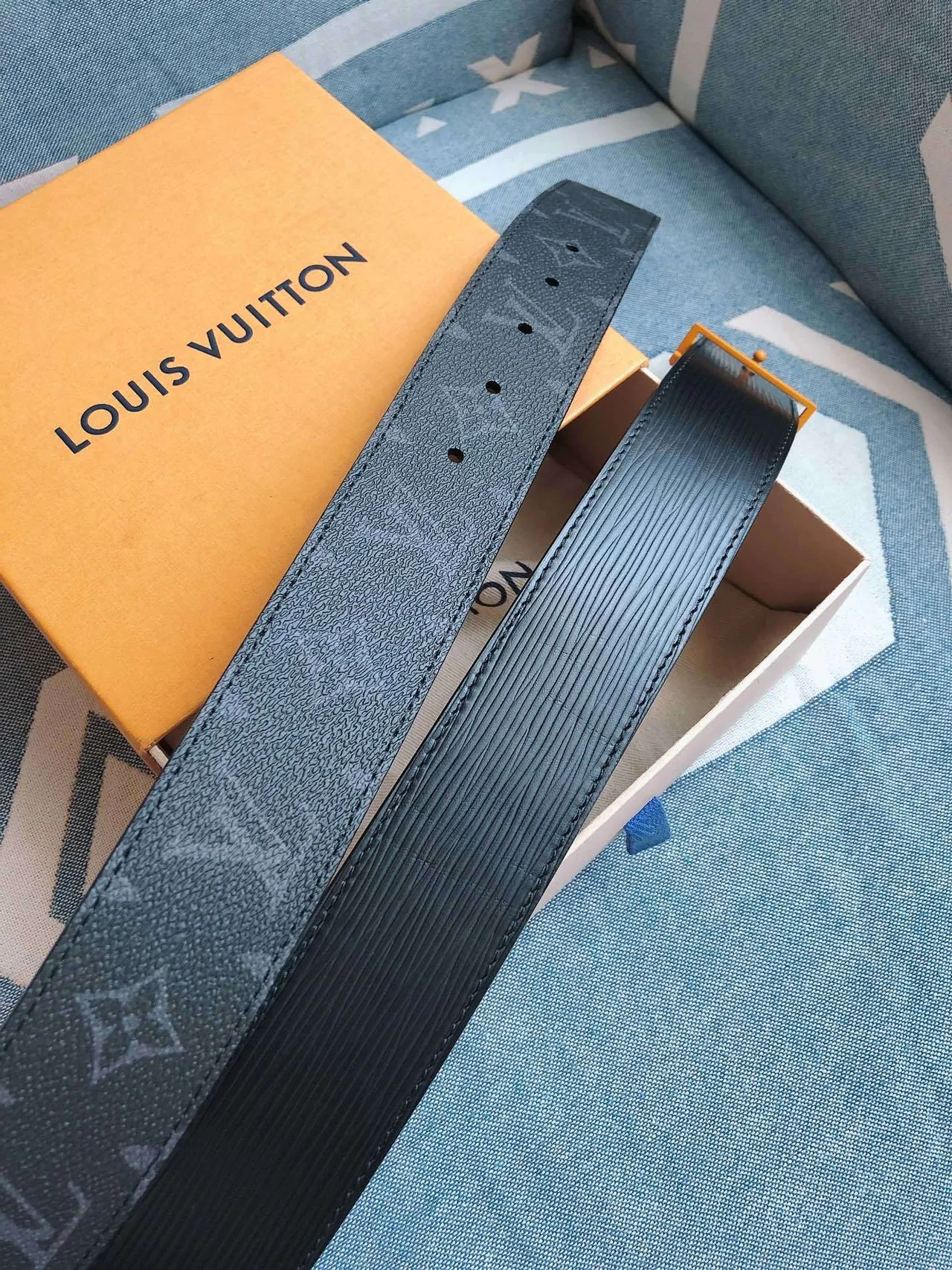 Louis Vuitton LV Belt Black Monogram Leather Belt 2