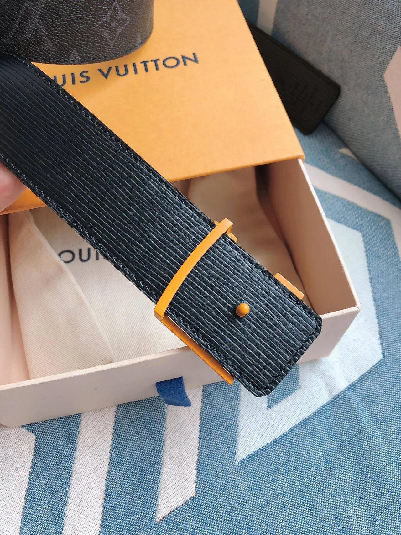 Louis Vuitton LV Belt Black Monogram Leather Belt 5