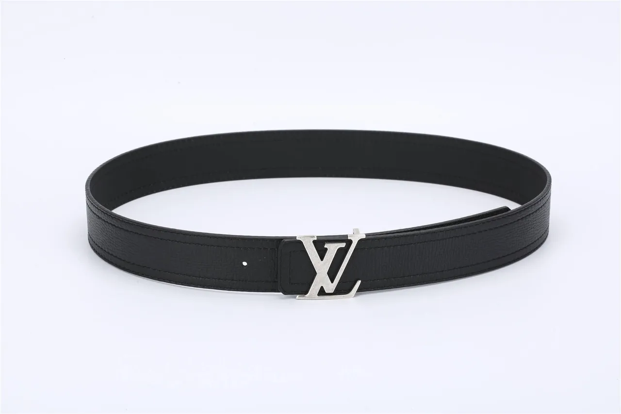 Louis Vuitton LV Belt Black Textured Leather Belt 8