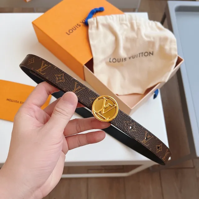 Louis Vuitton LV বাদামি কালো মোনোগ্রাম ক্যানভাস মসৃণ চামড়া বেল্ট 7
