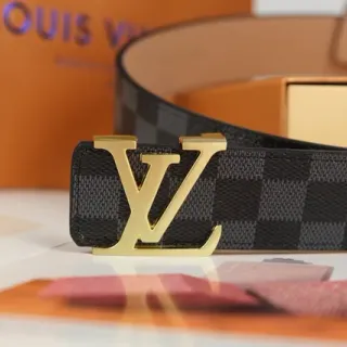 Louis Vuitton LV Belt Damier Graphite Gold-Tone Leather Belt