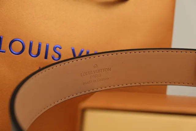 Louis Vuitton LV Belt Damier Graphite Gold-Tone Leather Belt 6