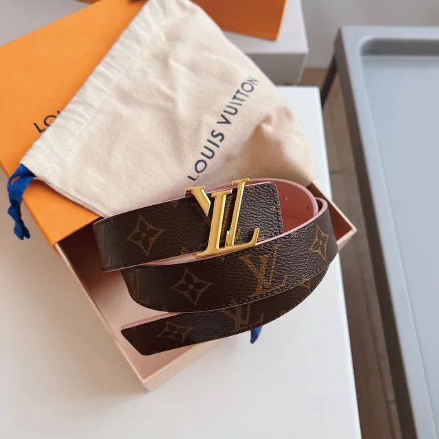 Louis Vuitton LV Belt গোলাপি এবং মোনোগ্রাম ক্যানভাস চামড়া বেল্ট 3