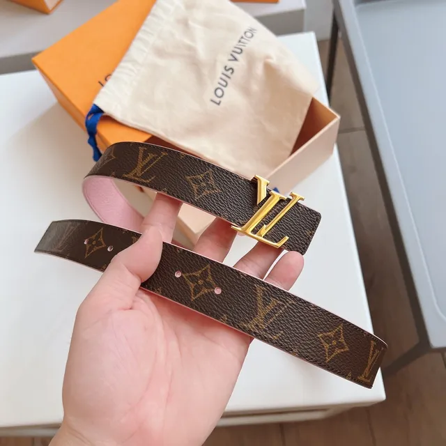 Louis Vuitton LV Belt গোলাপি এবং মোনোগ্রাম ক্যানভাস চামড়া বেল্ট 4