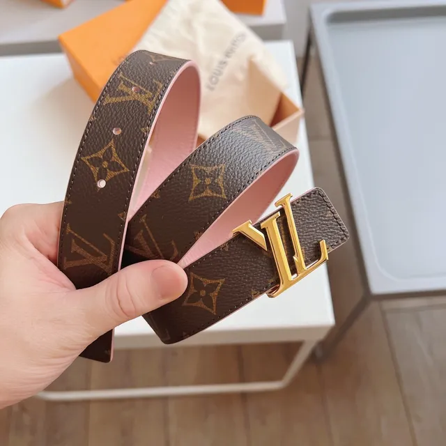 Louis Vuitton LV Belt গোলাপি এবং মোনোগ্রাম ক্যানভাস চামড়া বেল্ট 8