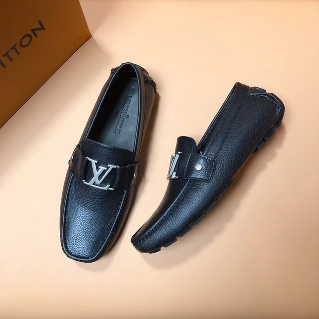 Louis Vuitton LV Buckle Loafer Mocassins Navy Couro Pebbled 5