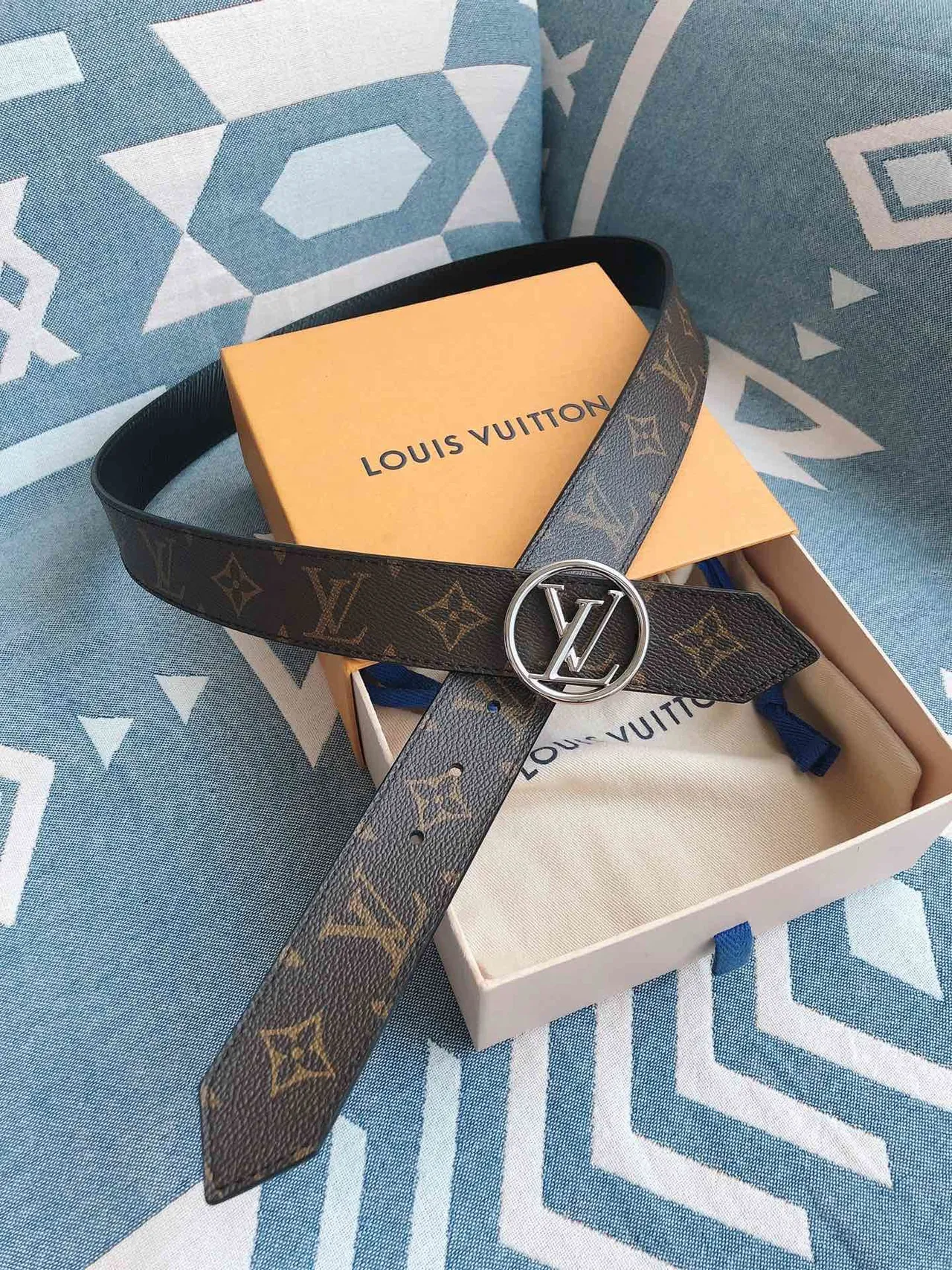 Louis Vuitton LV Circle Monogram Brown Leather Belt 3