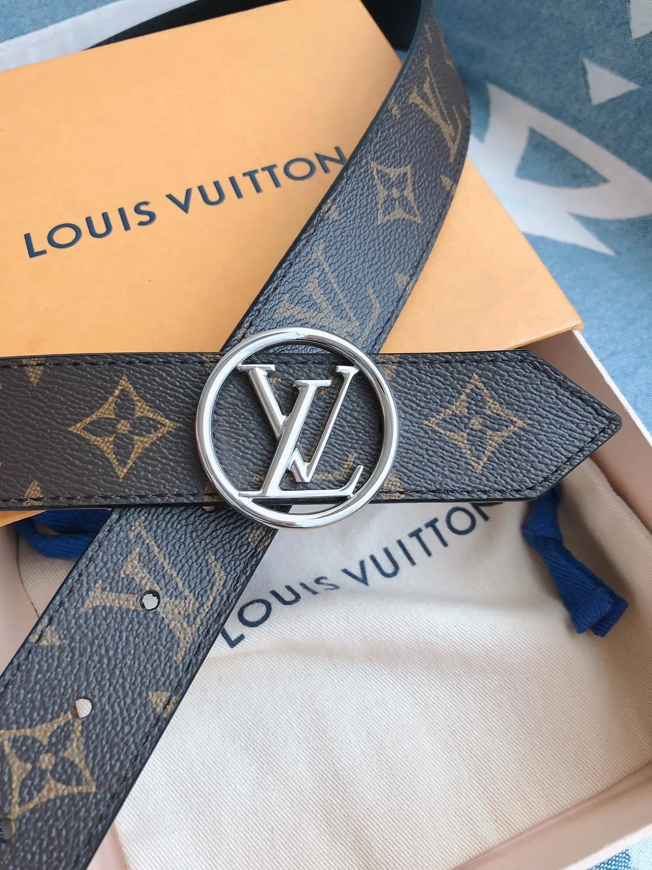 Louis Vuitton LV Circle Monogram Brown Leather Belt 9