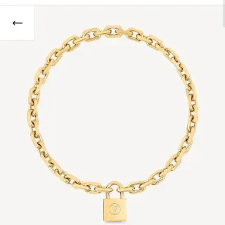 Louis Vuitton LV Edge Cadenas Gold-Tone Chain Necklace