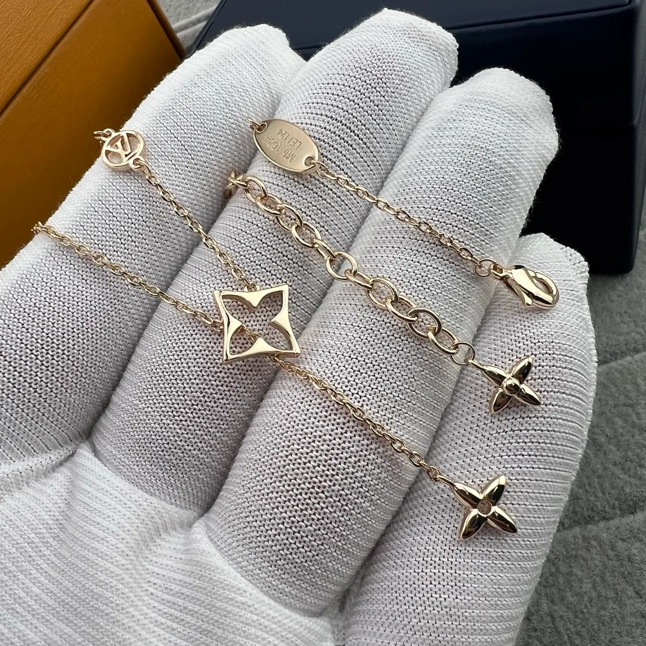 Louis Vuitton LV Flower Monogram Necklace Gold and Silver Tone Necklaces 6