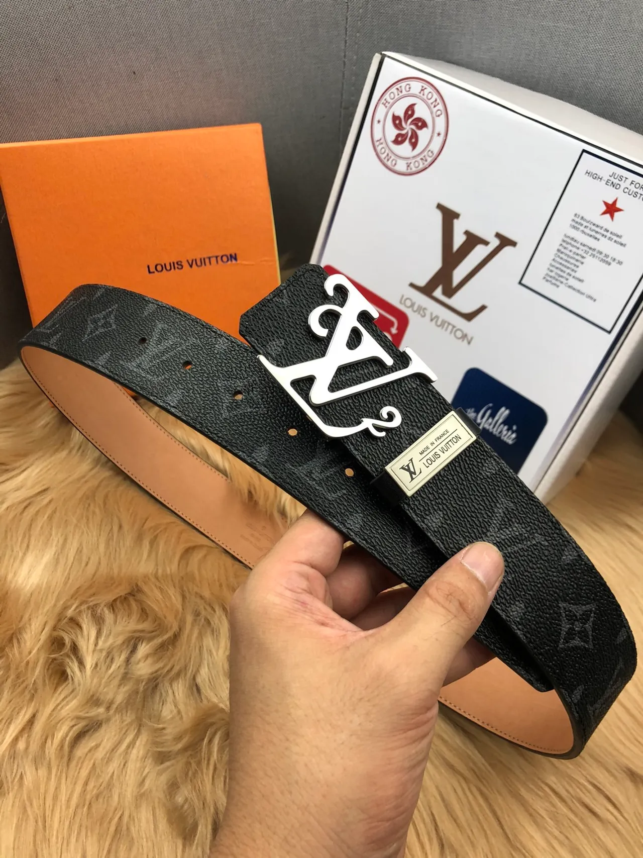 Louis Vuitton LV Initiales Black Monogram Leather Belt 8