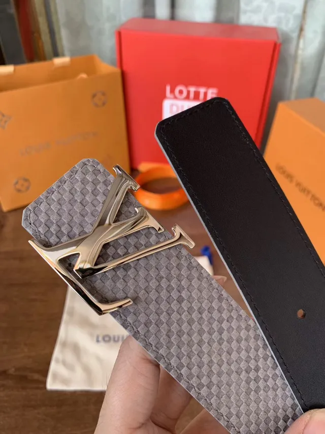Louis Vuitton LV Initiales حزام جلد أسود منسوج 12