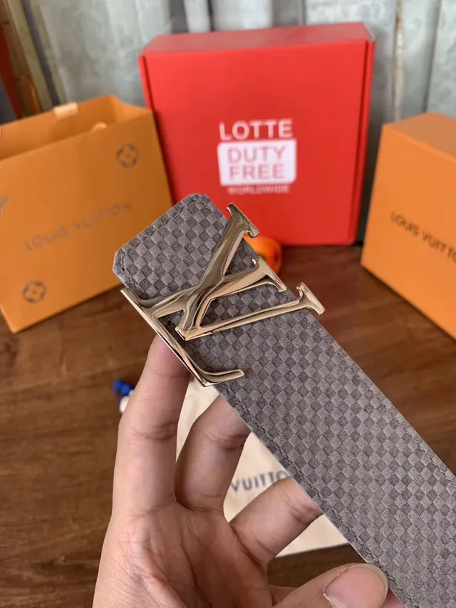 Louis Vuitton LV Initiales حزام جلد أسود منسوج 13