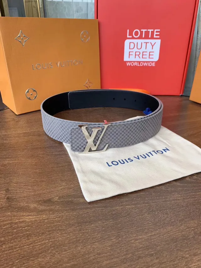 Louis Vuitton LV Initiales حزام جلد أسود منسوج 15