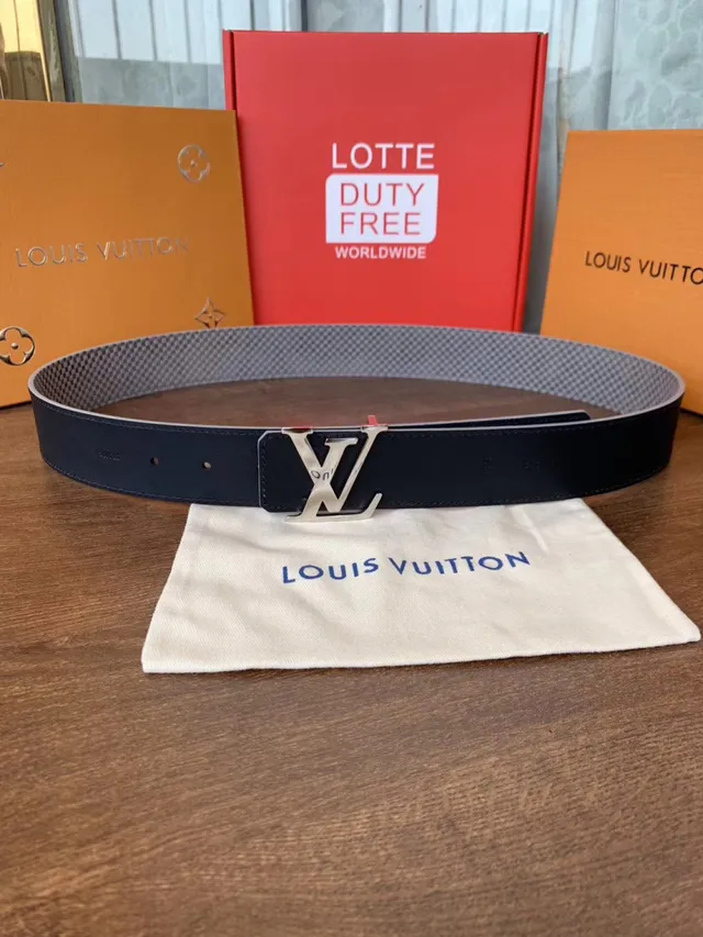Louis Vuitton LV Initiales حزام جلد أسود منسوج 16