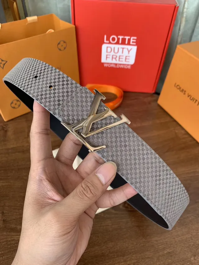 Louis Vuitton LV Initiales حزام جلد أسود منسوج 18