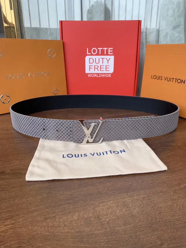 Louis Vuitton LV Initiales حزام جلد أسود منسوج 19