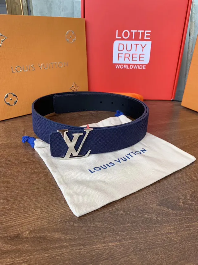 Louis Vuitton LV Initiales حزام جلد أسود منسوج 23