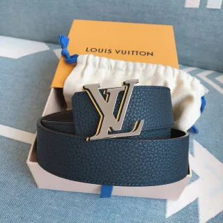 Louis Vuitton LV Initiales নীল গ্রেন চামড়ার পট্টা
