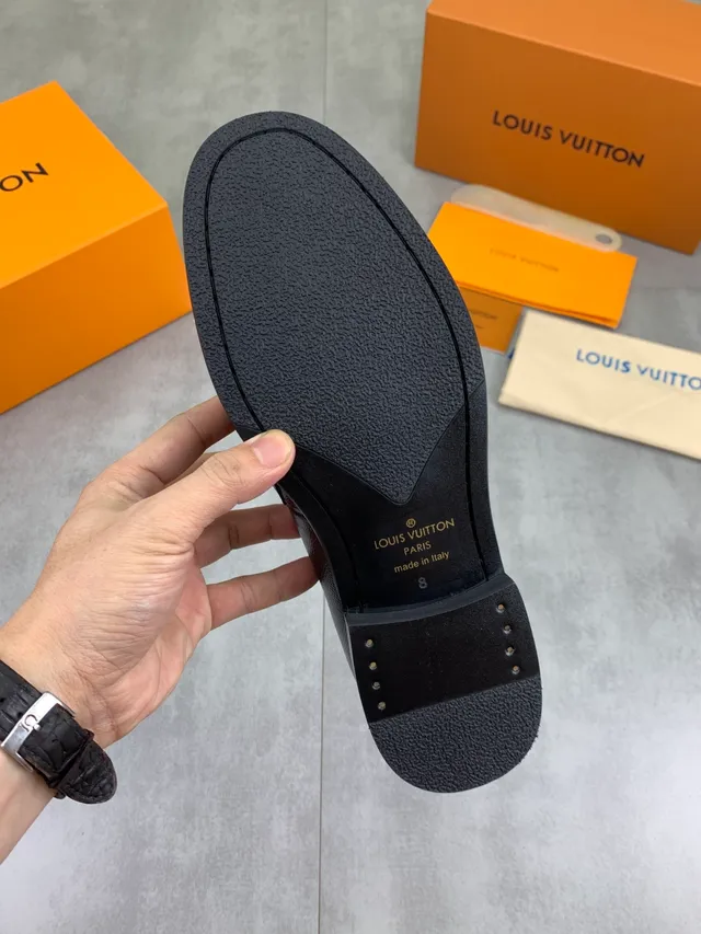 Louis Vuitton LV Loafer Black Grained Leather Penny Loafer 3