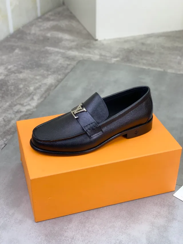 Louis Vuitton LV Loafer Black Grained Leather Penny Loafer 5