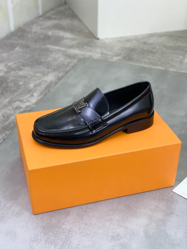 Louis Vuitton LV Monogram Buckle Loafer Black Patent Leather Loafers 4