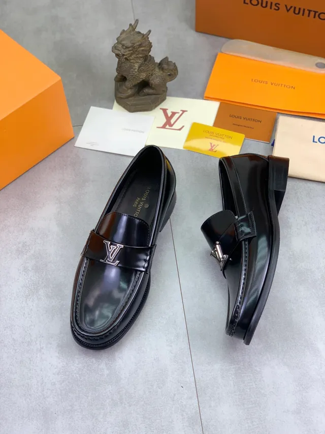 Louis Vuitton LV Monogram Buckle Loafer Black Patent Leather Loafers 5