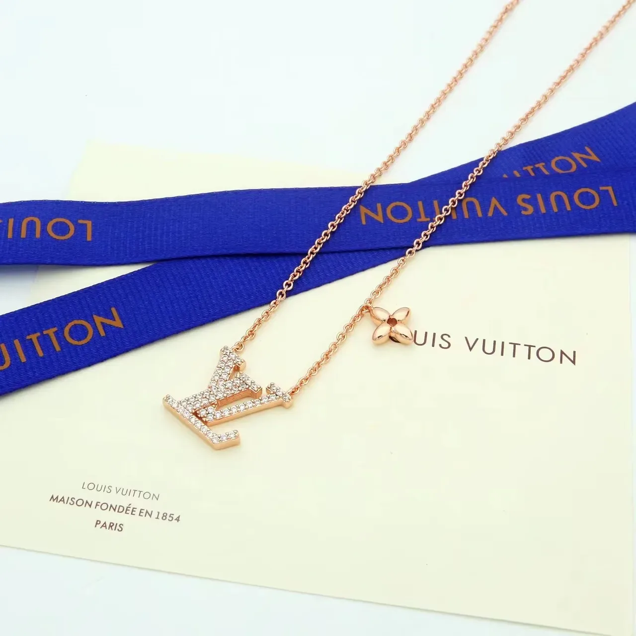 Louis Vuitton LV Monogram Flower Pavé Crystal Necklace 4