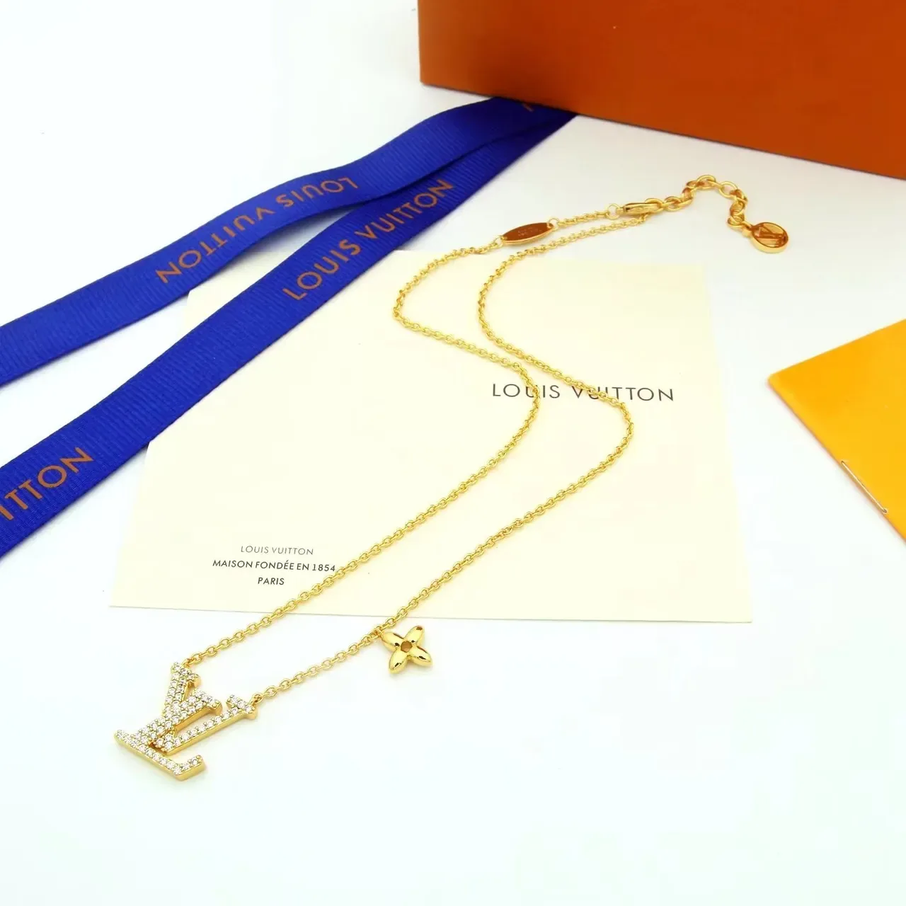 Louis Vuitton LV Monogram Flower Pavé Crystal Necklace 5